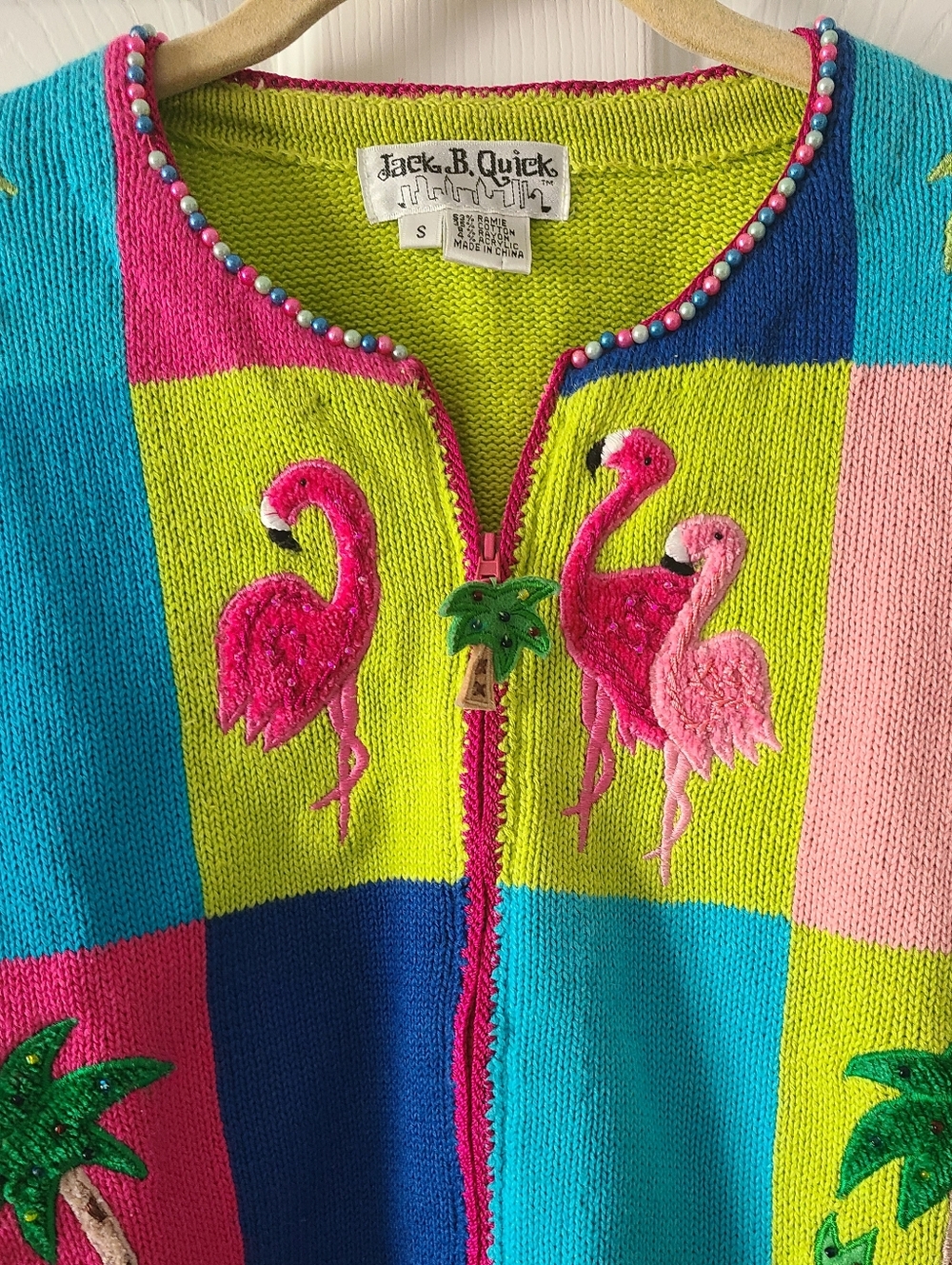 SALE! Jack B Quick Vintage Flamingo Sweater - Picture 2 of 8